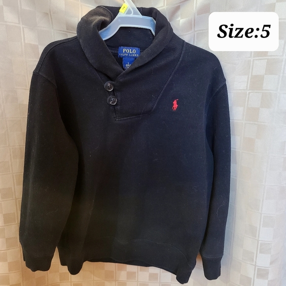 Boys black polo sweater size 5 - Picture 2 of 6